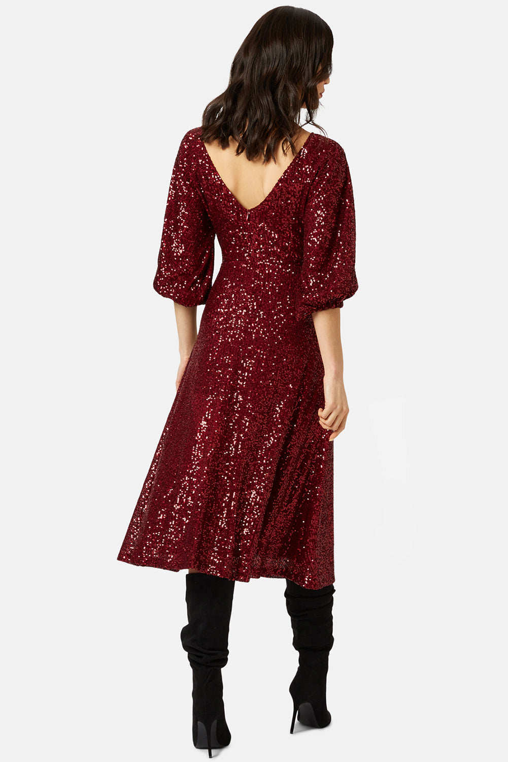 Traffic People Dress EXILE Sequin Wine