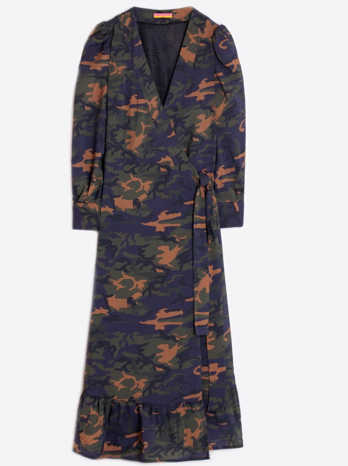 Vilagallo Dress MARA Wrap Print Camouflage