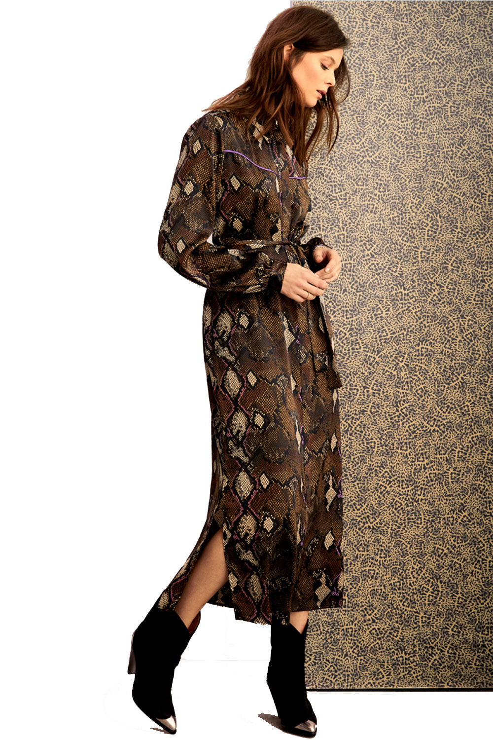 Dante 6 Dress POWEEN Shirt Snake Print Bitter Chocolate