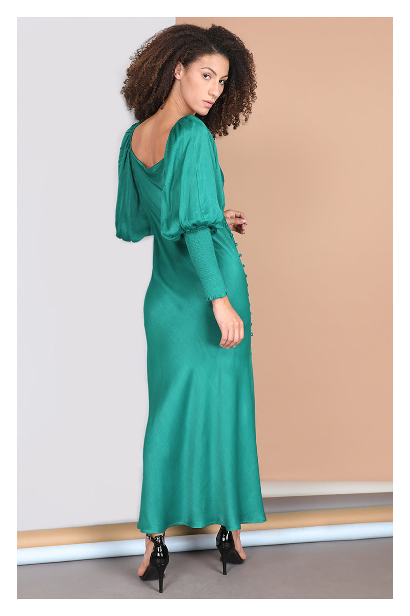 Blank London Dress Bias Silky Green EDIE