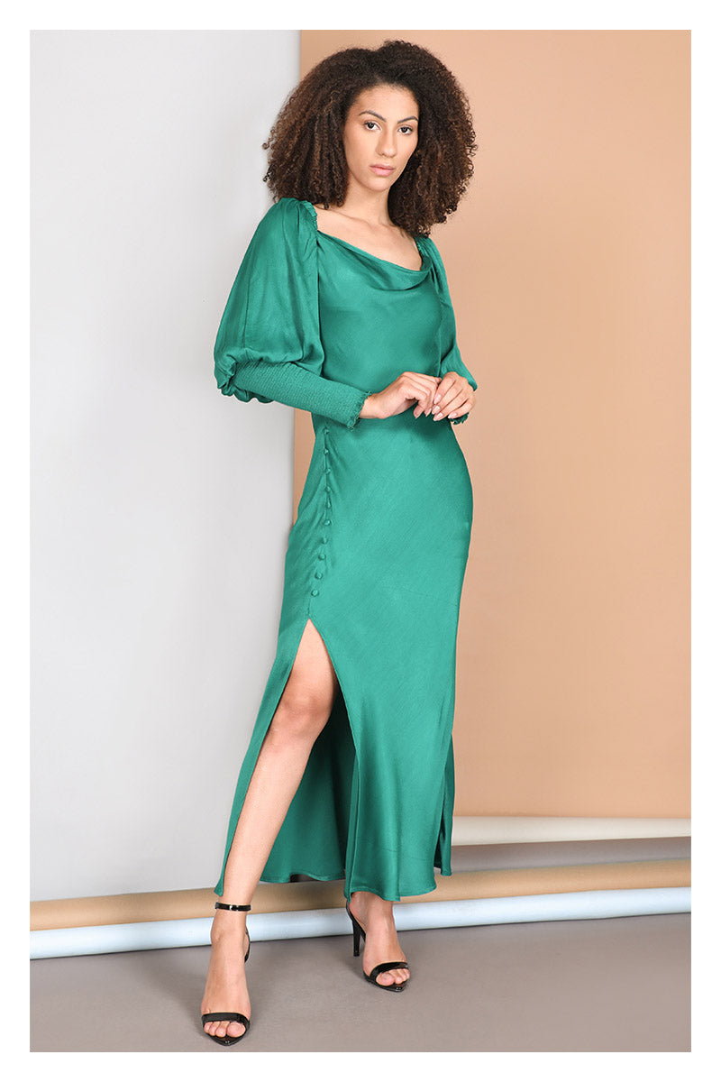 Blank London Dress Bias Silky Green EDIE