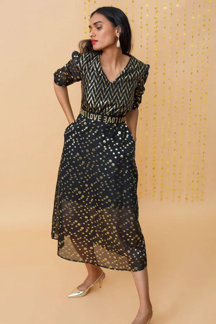 Emily Lovelock Dress Love Black & Gold D796-01