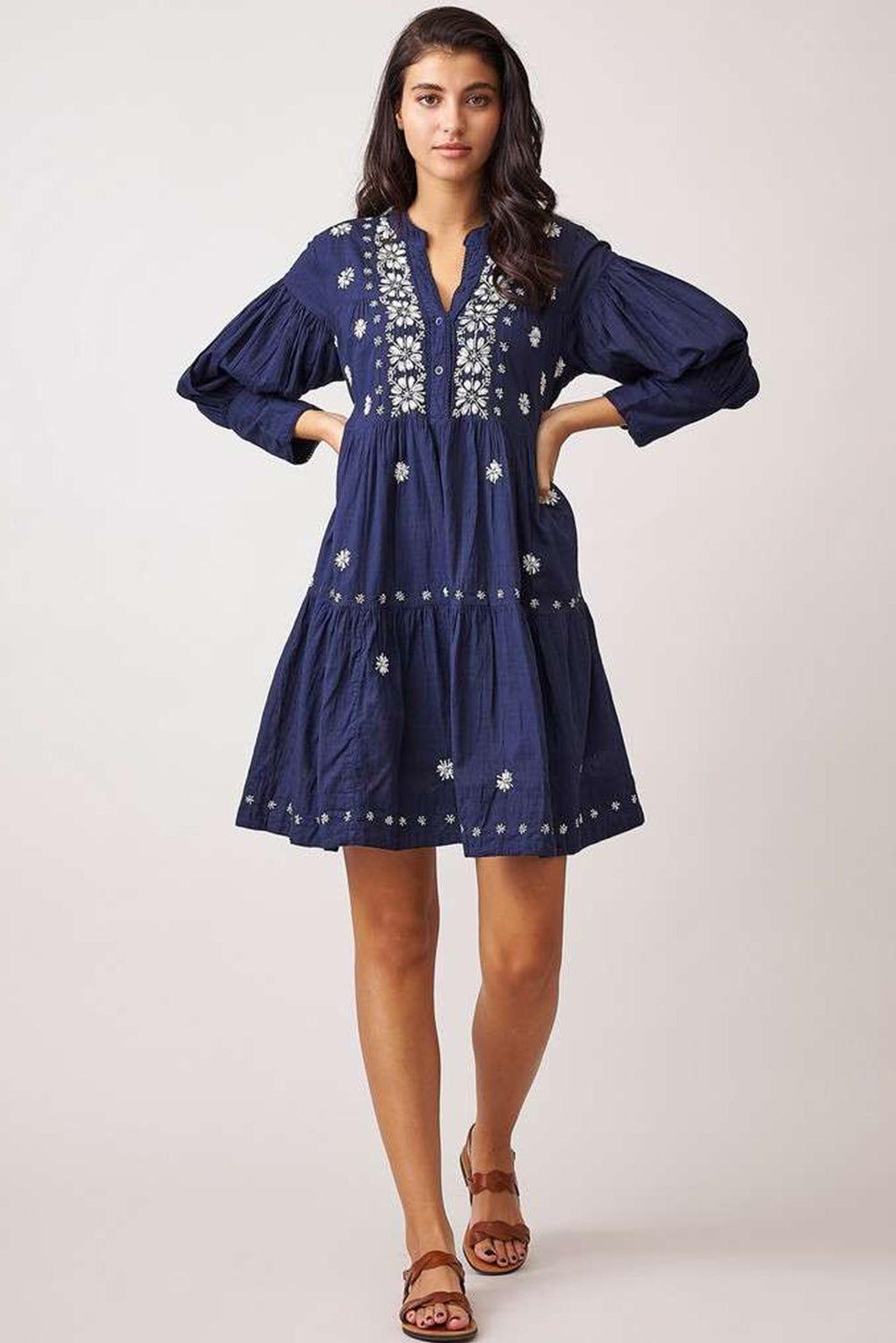 Dream Fashions BUTA Tiered Dress Navy