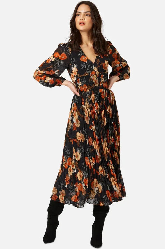 Traffic People AURORA Pleat Skirt Dress Black