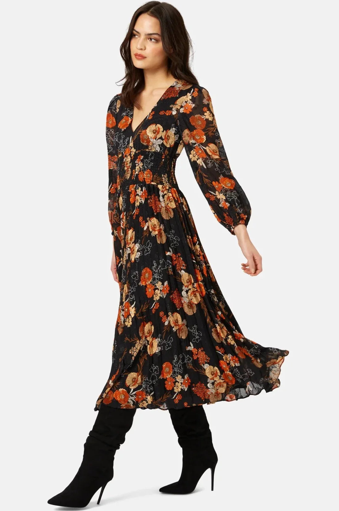 Traffic People AURORA Pleat Skirt Dress Black