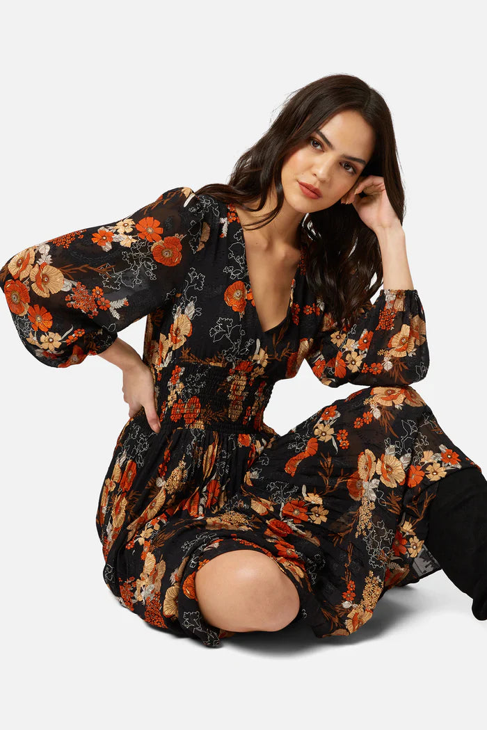 Traffic People AURORA Pleat Skirt Dress Black