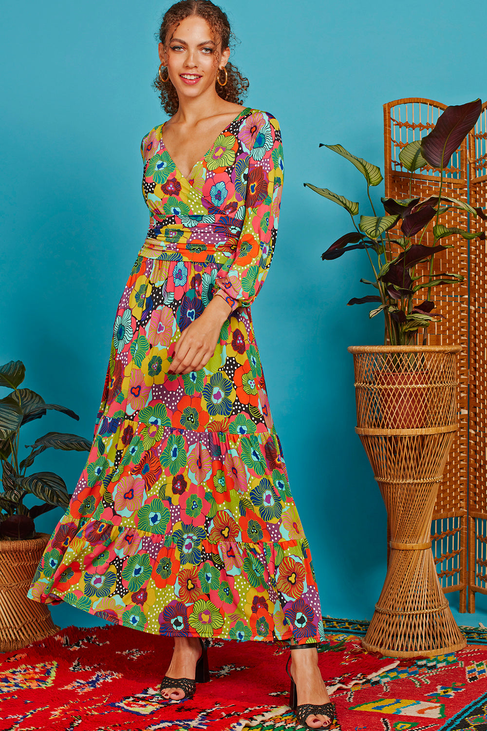 Onjenu FAYE Maxi Dress Sky Flower Multi
