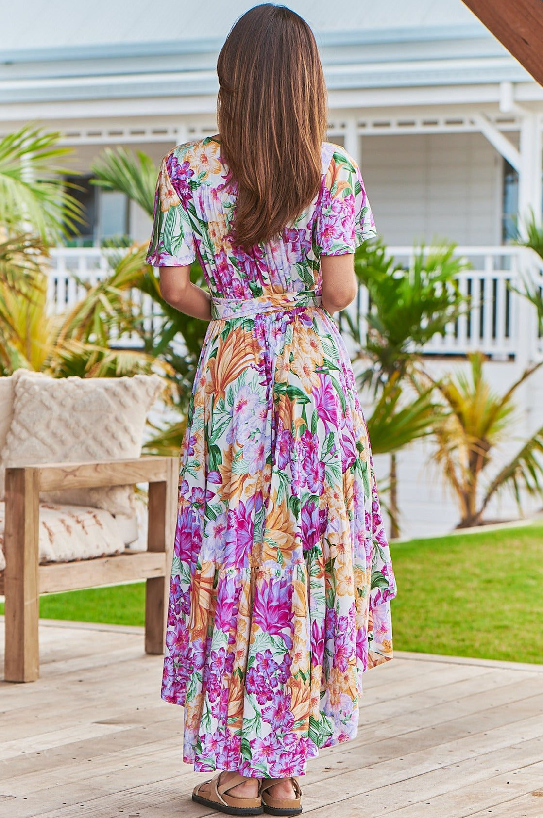 Jaase TAURAS Maxi Dress Honolulu Print Magenta