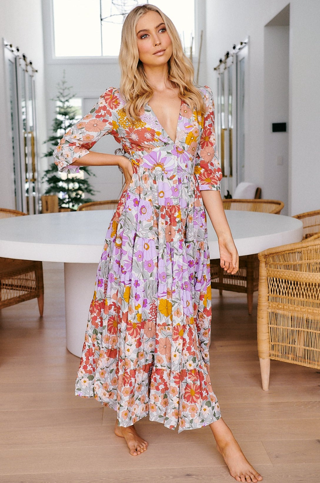 Jaase Dress BERRY Maxi Secret Garden Lilac