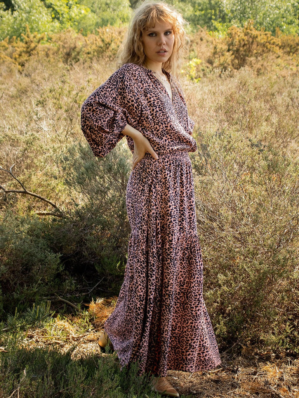 Stardust Maxi Dress Blush Leopard LEO