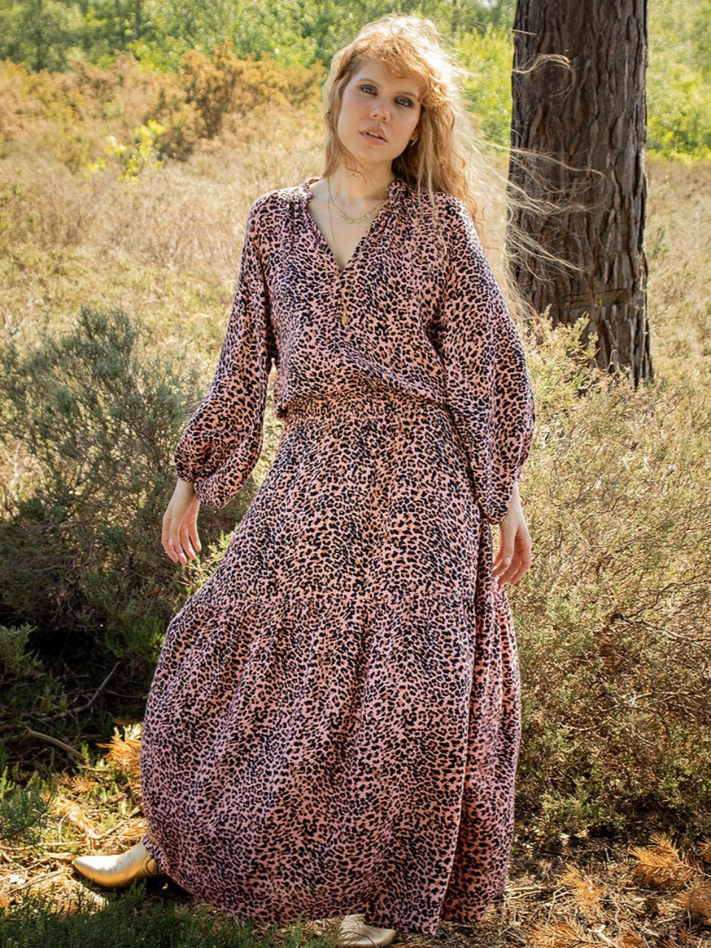 Stardust Maxi Dress Blush Leopard LEO