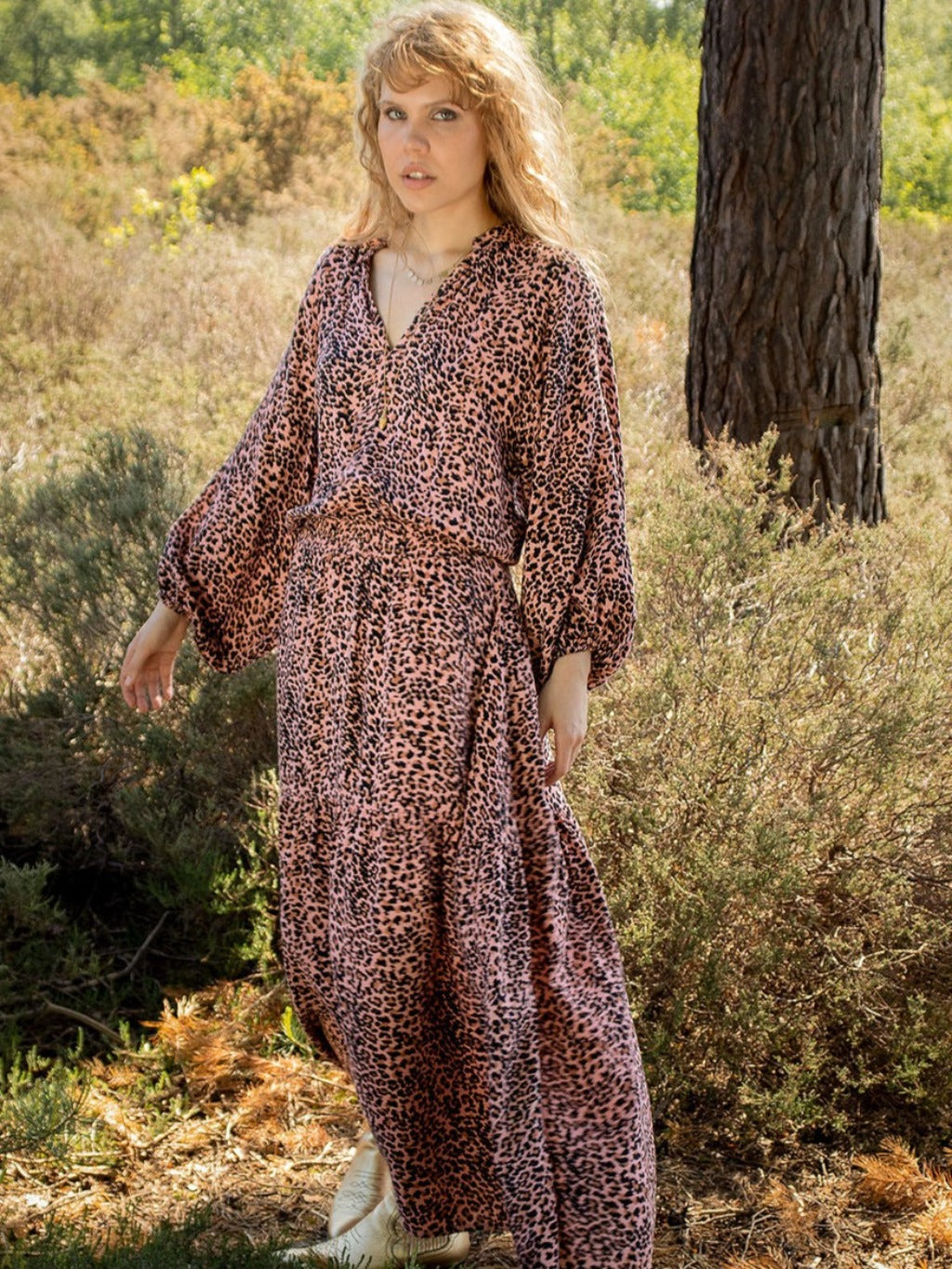 Stardust Maxi Dress Blush Leopard LEO