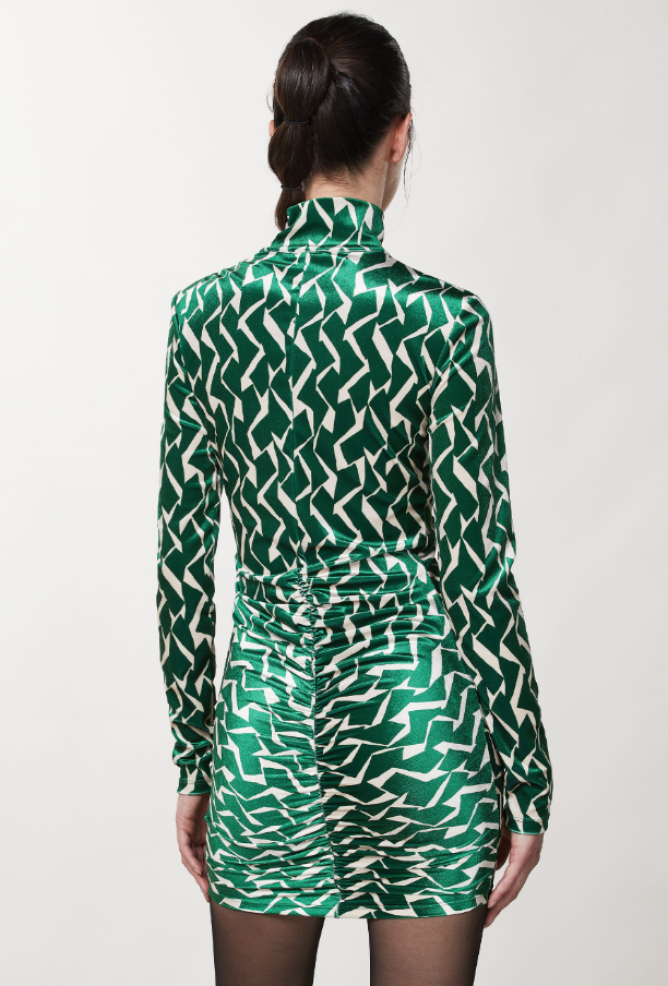 Patrizia Pepe Dress 2A2613 Geo Mini Geometric Print Green