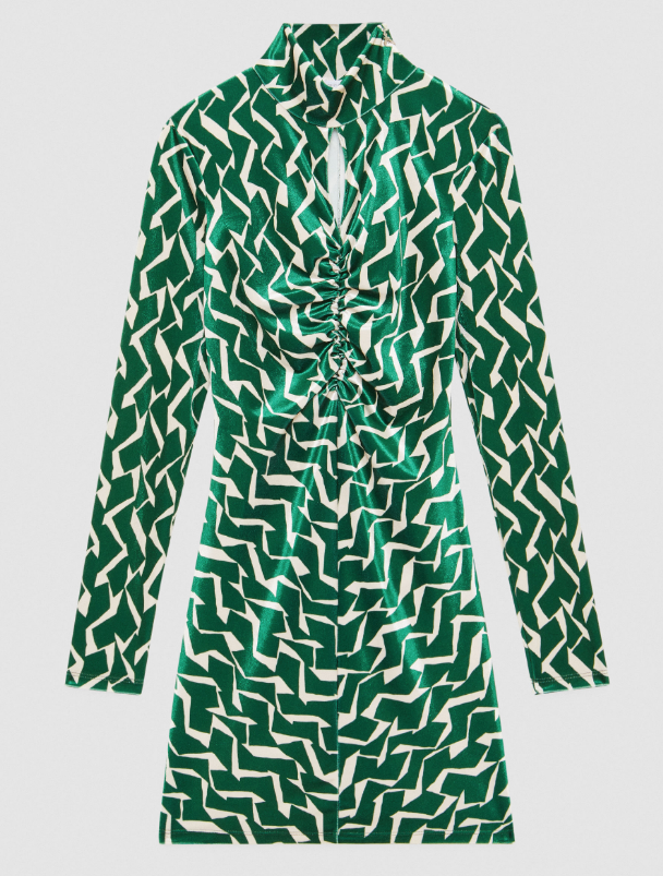 Patrizia Pepe Dress 2A2613 Geo Mini Geometric Print Green