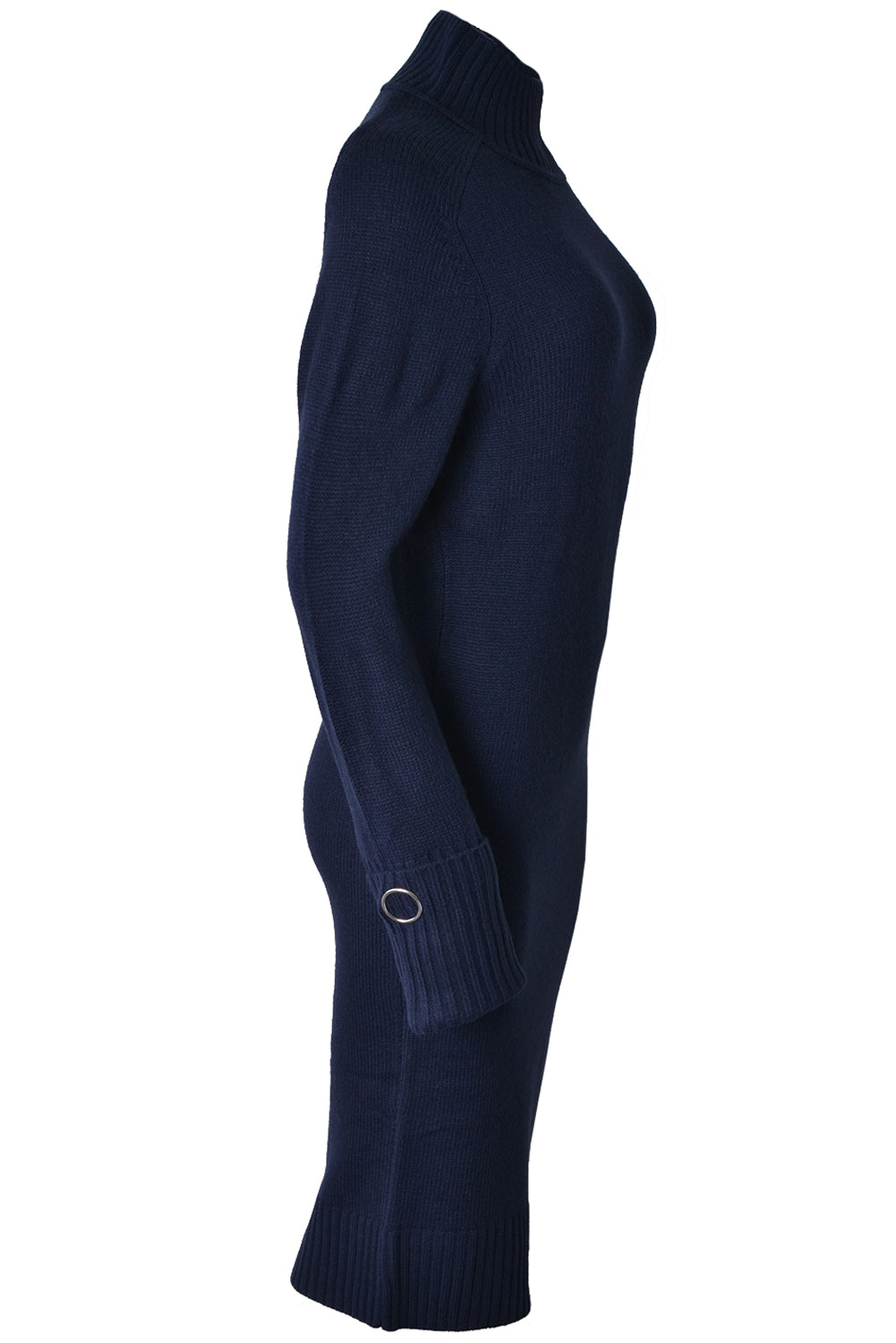 Patrizia Pepe 2A2660 Knee Length Knit Polo Dress Atmosphere Blue