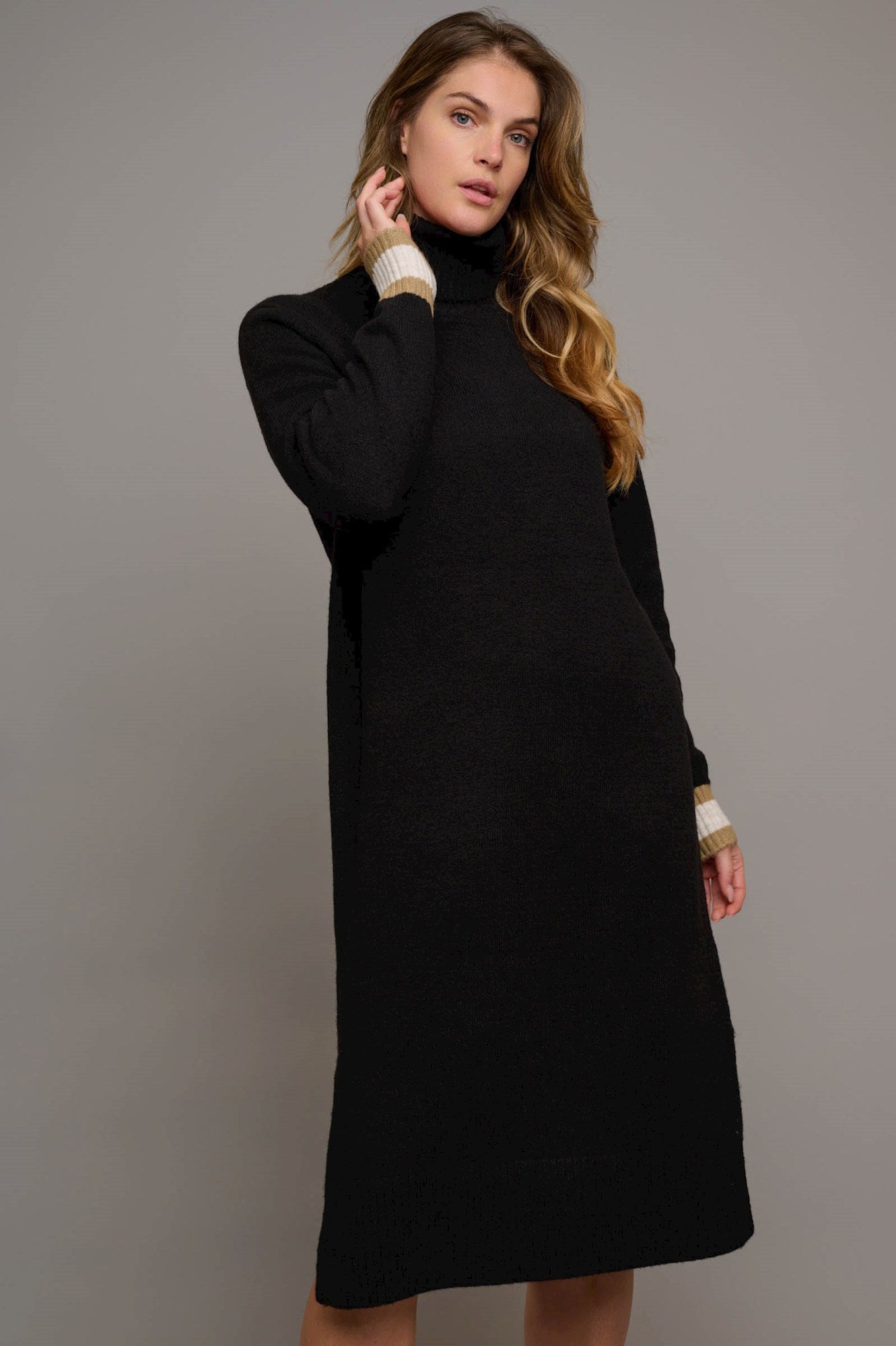 Rino & Pelle TENZIL Roll Neck Jumper Dress Black