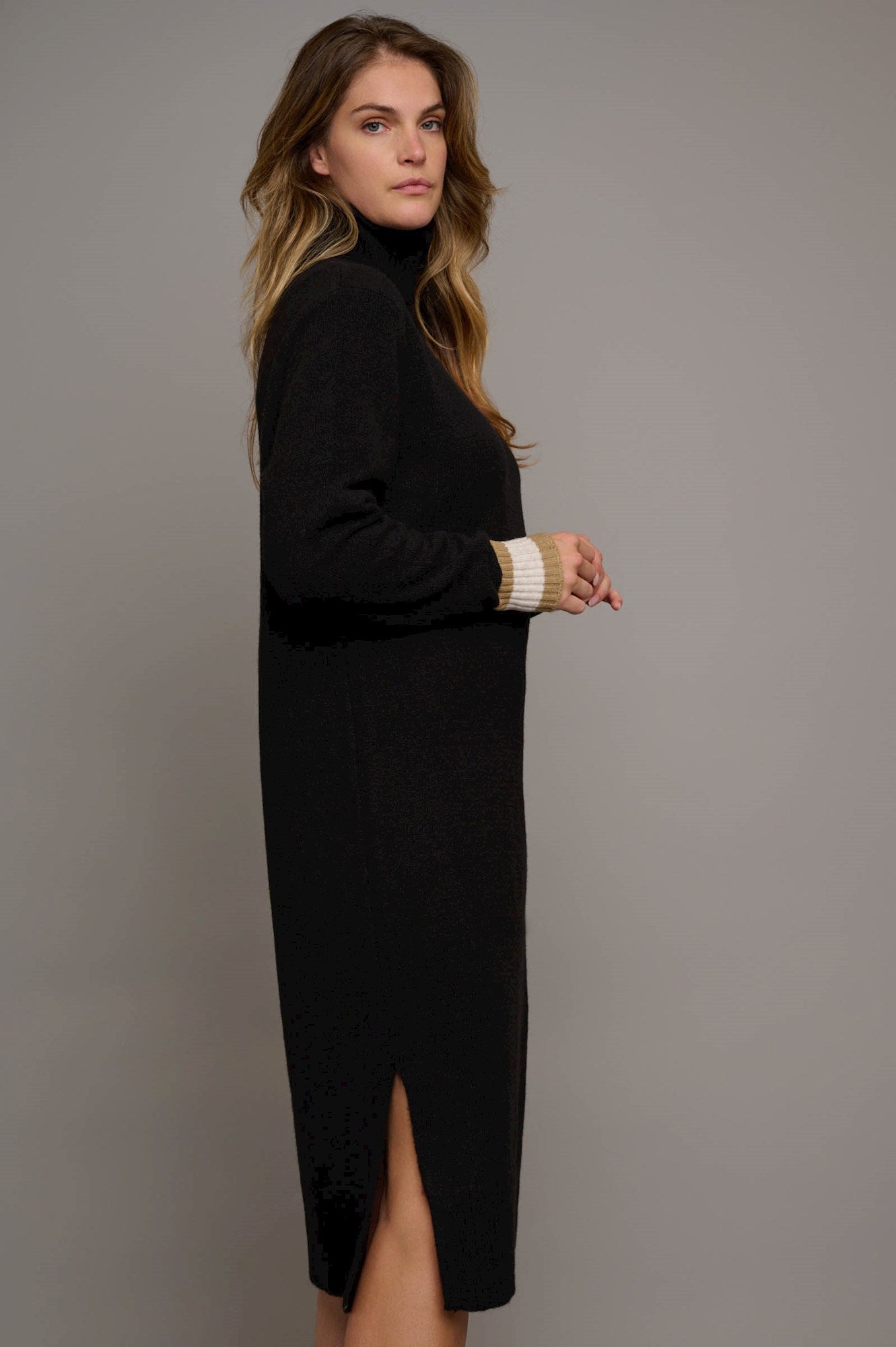 Rino & Pelle TENZIL Roll Neck Jumper Dress Black