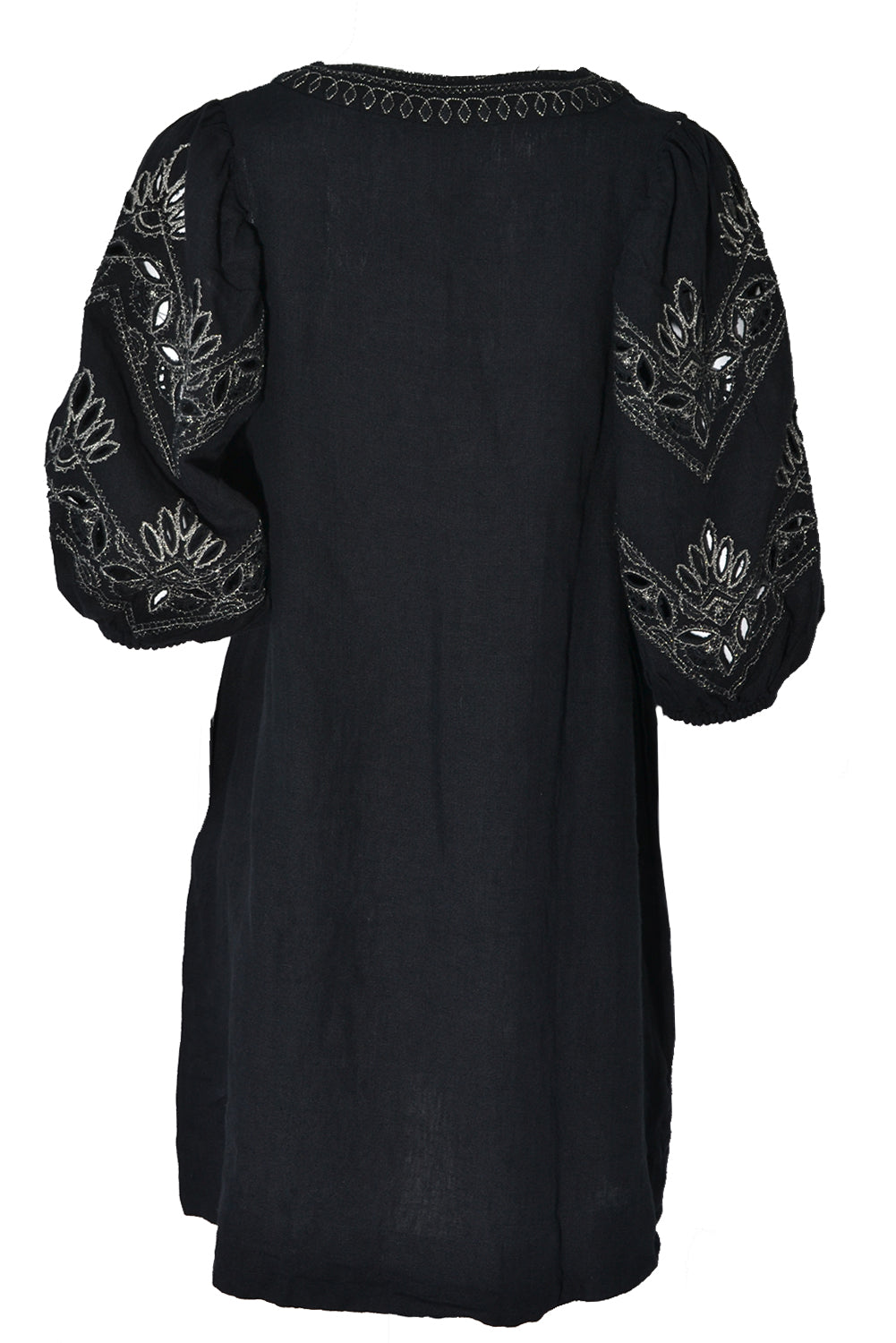 Scarlett Poppies Short Dress VALENTINA Linen Black