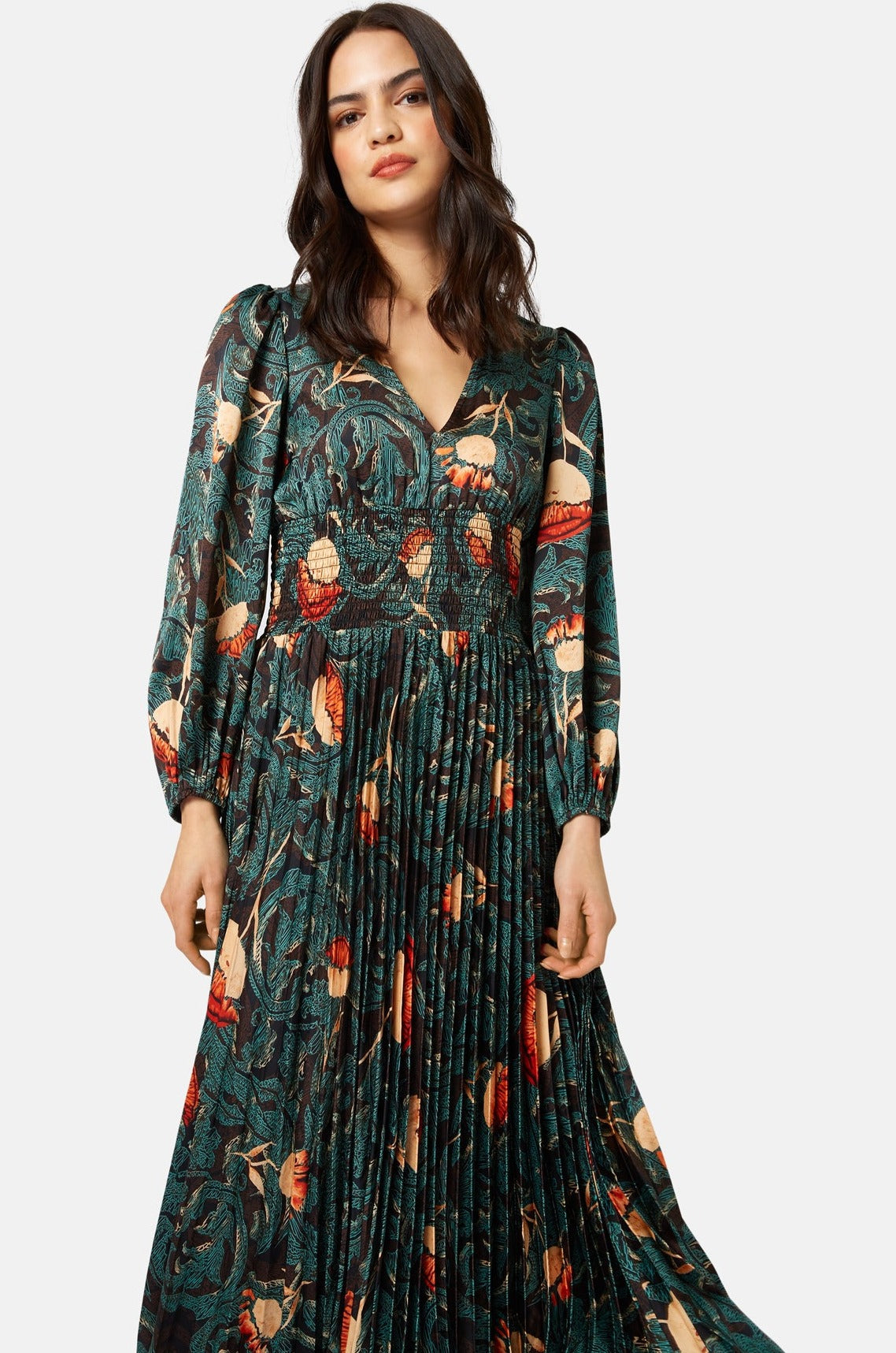 Traffic People AURORA Pleated Skirt Dress Teal