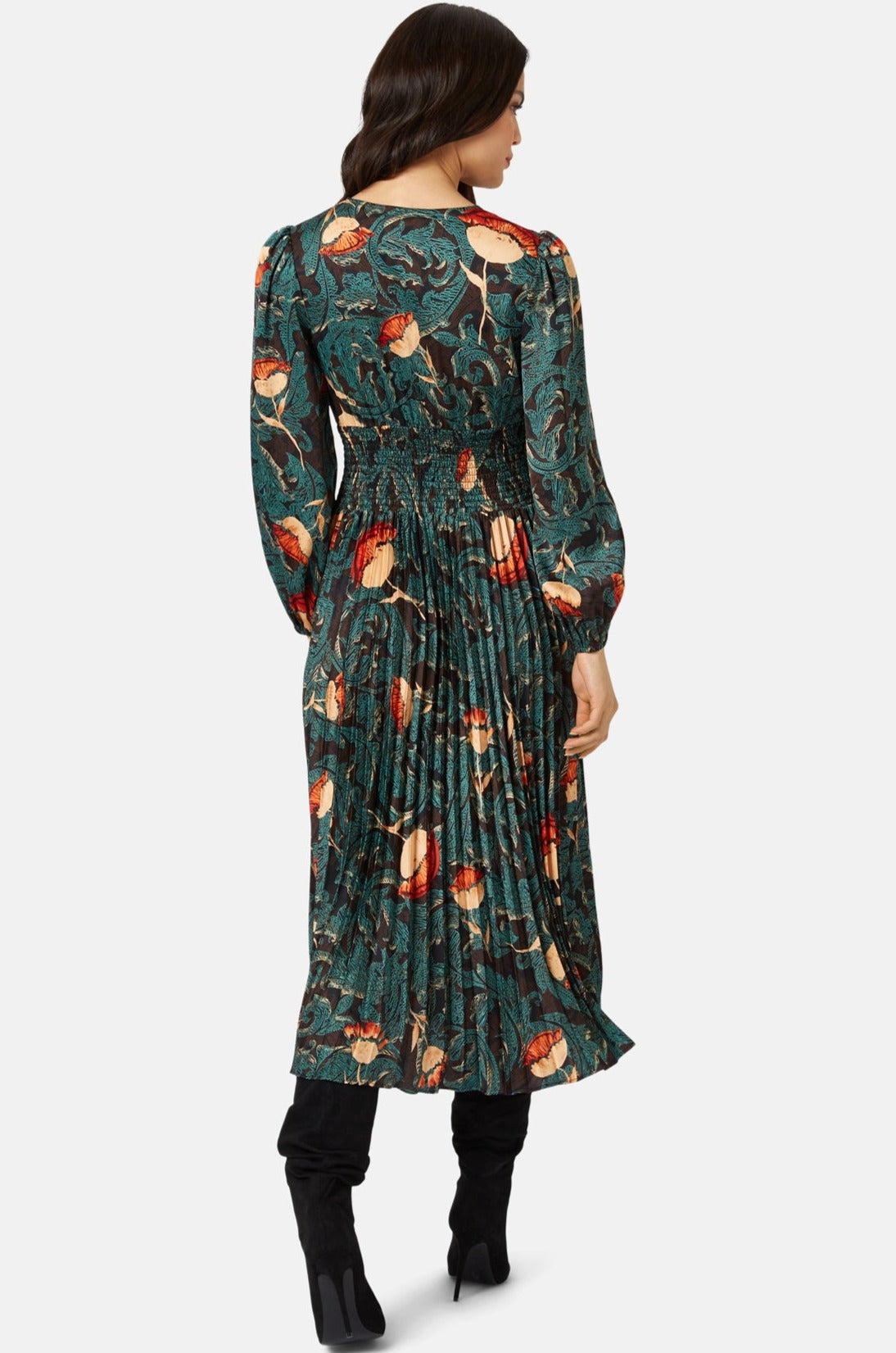 Traffic People AURORA Pleated Skirt Dress Teal