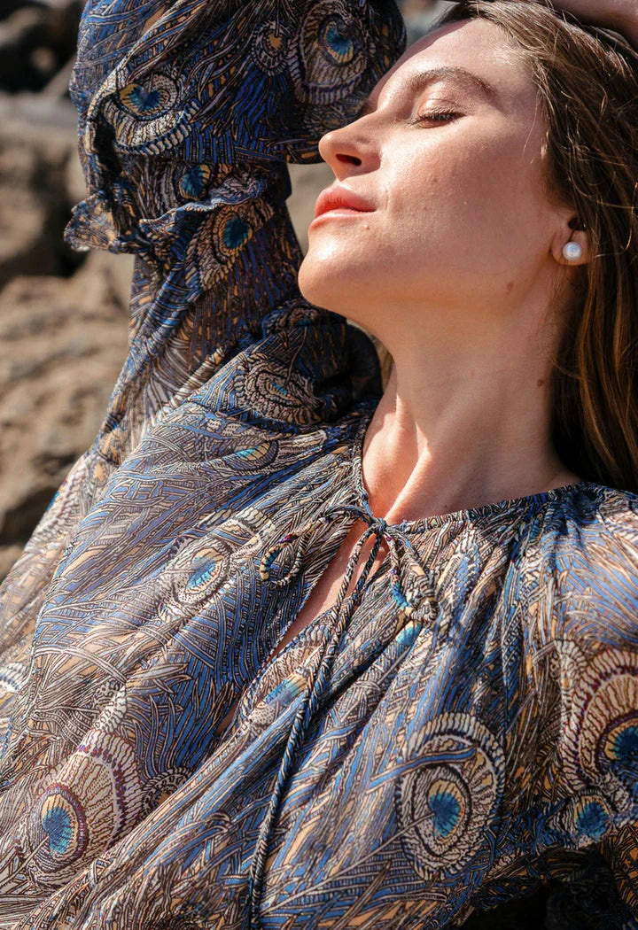 Scarlett Poppies Long Dress INFINITE MINDS Peacock Blue