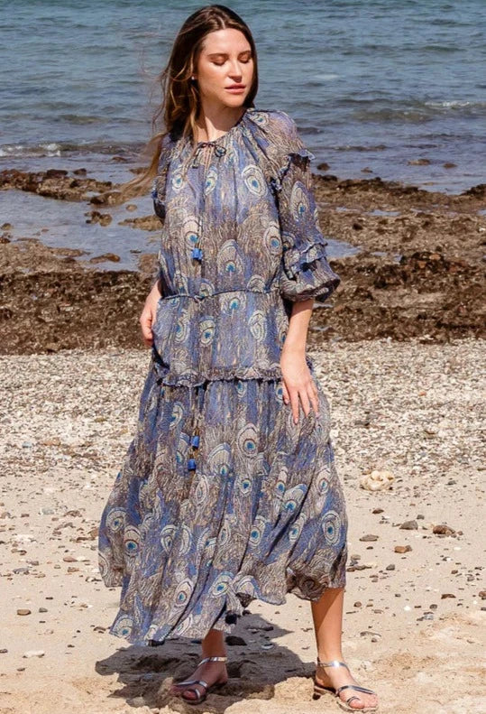 Scarlett Poppies Long Dress INFINITE MINDS Peacock Blue