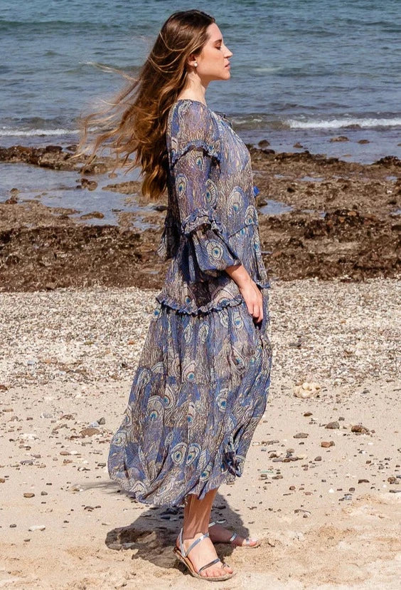 Scarlett Poppies Long Dress INFINITE MINDS Peacock Blue