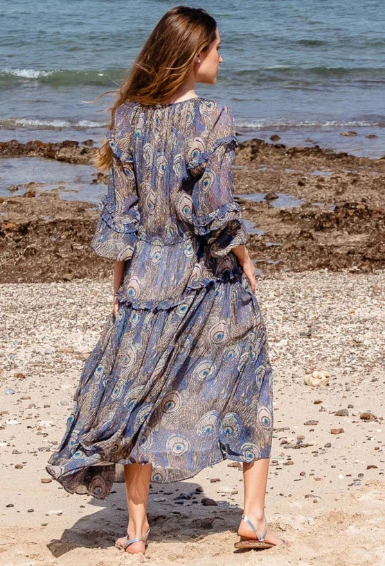 Scarlett Poppies Long Dress INFINITE MINDS Peacock Blue