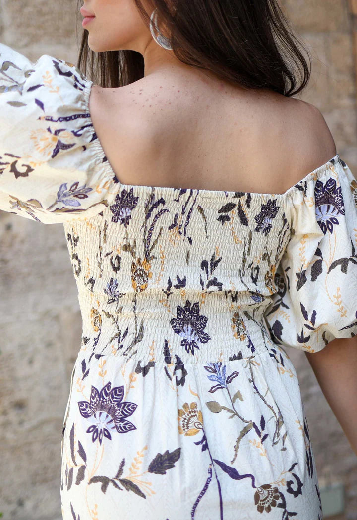Scarlett Poppies CHIQUITITA Placement print Balloon Sleeve Long Dress