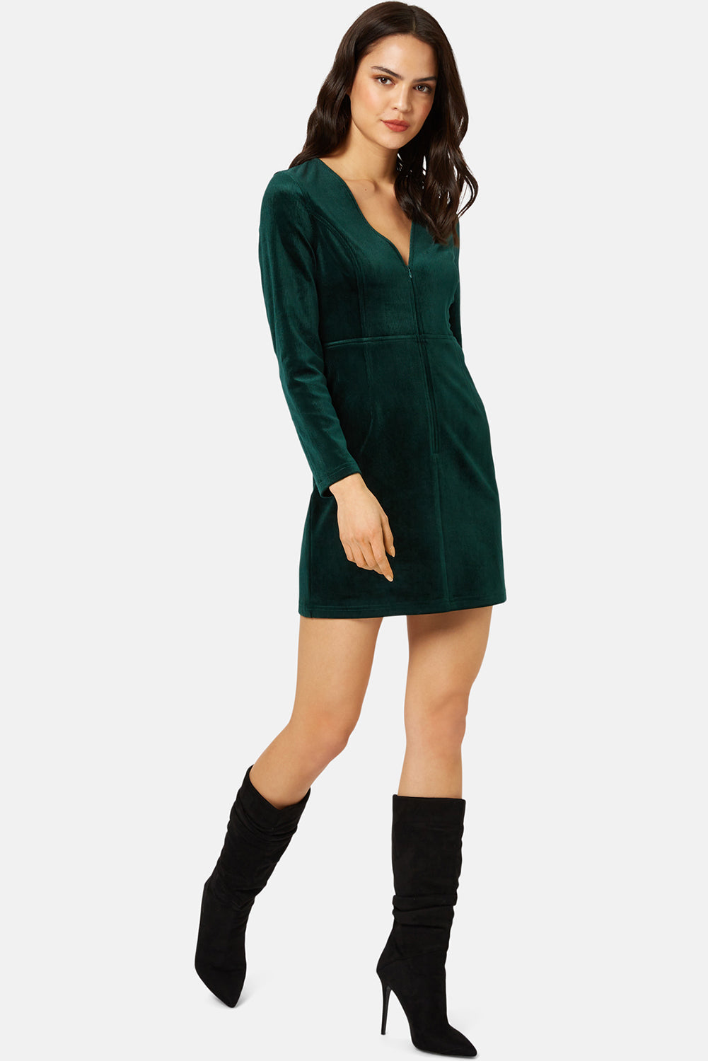 Traffic People Dress BRATTER MINI Cord Green